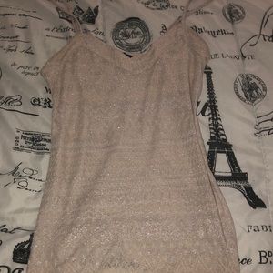 Sparkly Sheer Cream Colored Tank